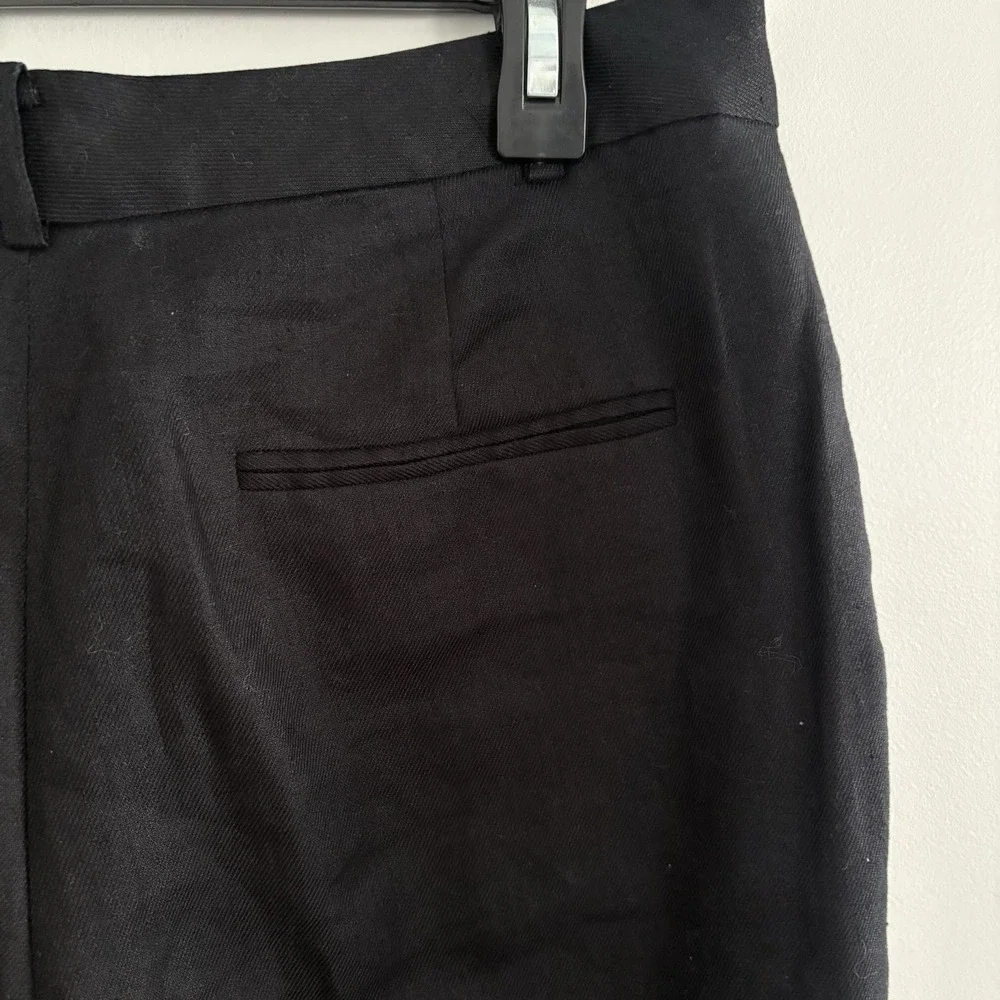 Lauren Ralph Lauren 100% Linen‎ Pants BLACK Lined 10P Minimalist Preppy